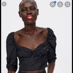 NWOT Zara Off the Shoulder Crop Top